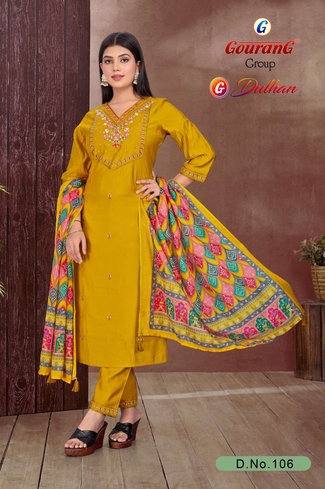 GEE DULHAN BY GOURANG GROUP IN ROMAN SILK WITH INNER AND EMBROIDERY HAND WORK