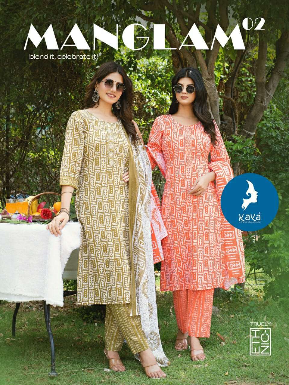 MANGLAM VOL-2 BY KAYA KURTI IN COTTON PRINT 3 PIECE CONCEPT WITH STRAIGHT CUT 