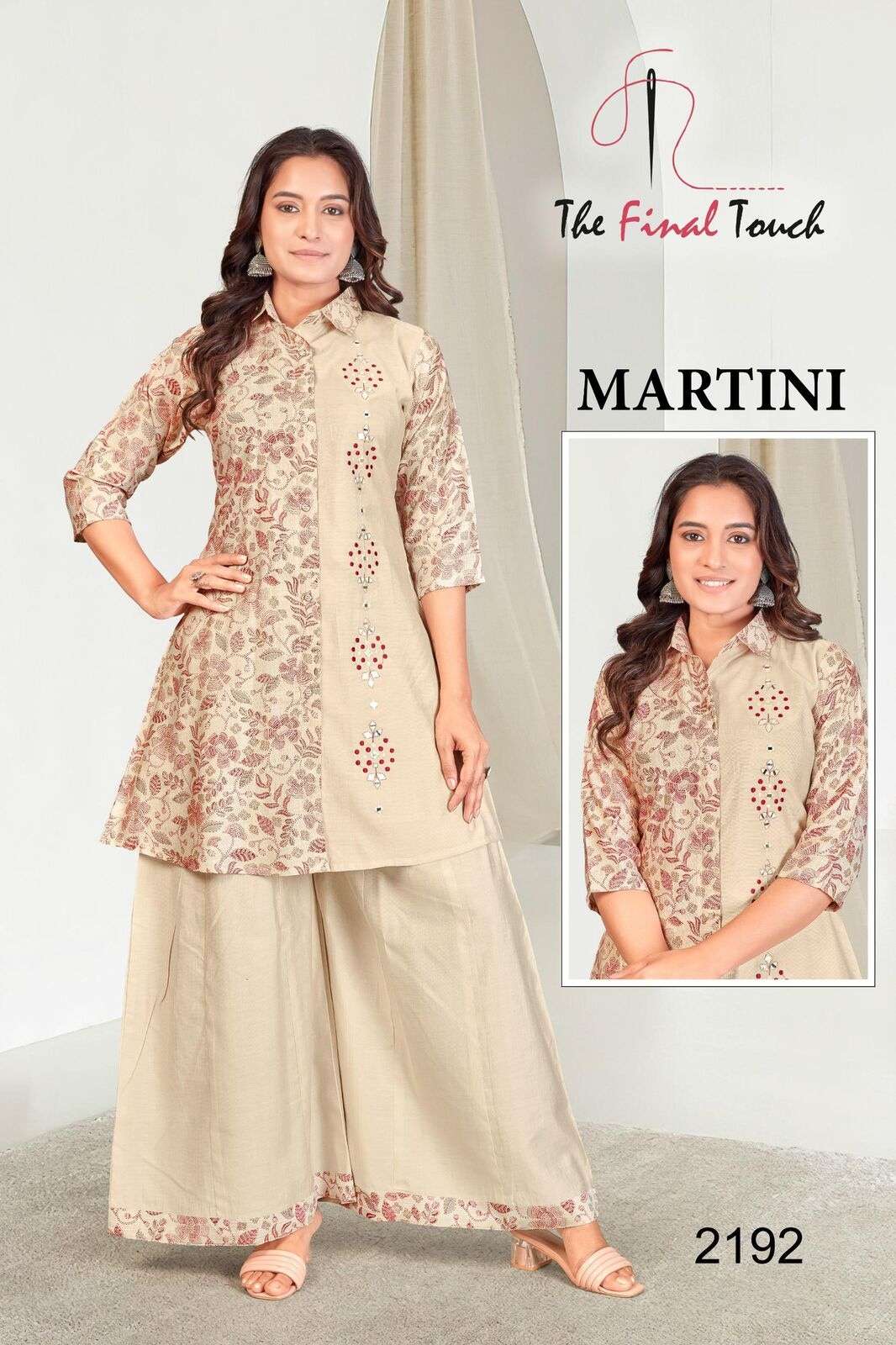 MARTINI BY R R FASHION IN PREMIUM VETICAN PRINT WITH ORIGINAL MIRROR WORK 