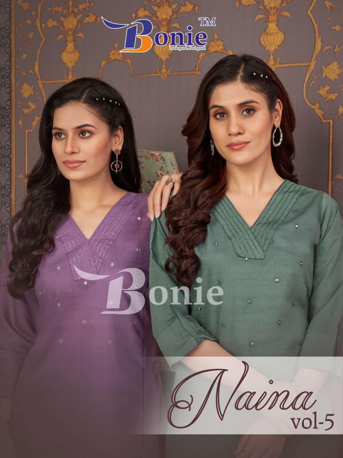 NAINA VOL:-5 BY BONIE IN VISCOSE VATICAN WITH EMBROIDERY WORK IN TOP 