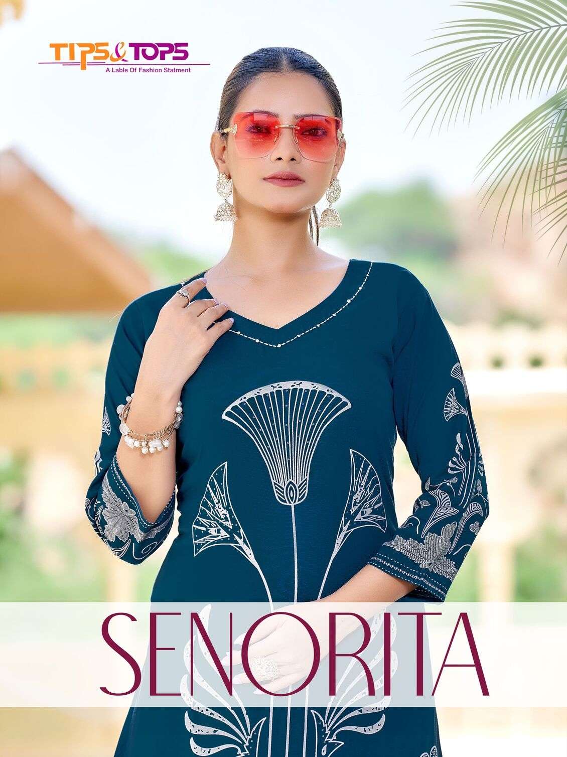 SENORITA BY TIPS & TOPS IN HEAVY GERMAN RAYON WITH HAND WORK CO-ORD SET 