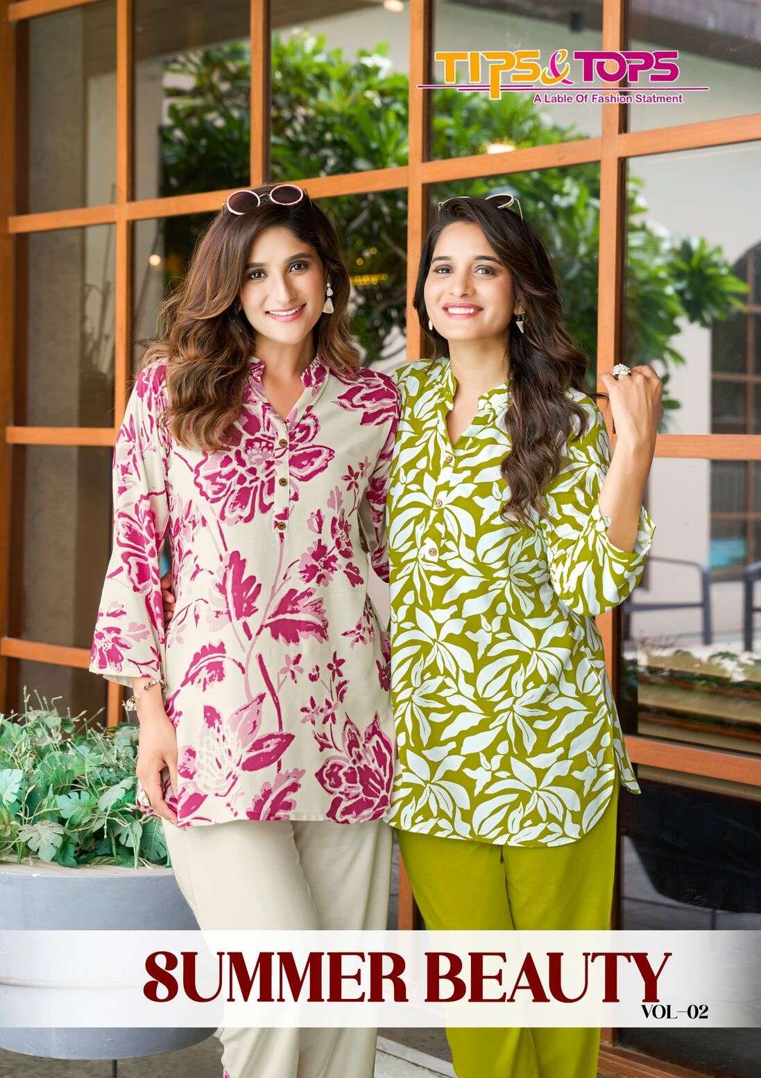 SUMMER BEAUTY VOL-2 BY TIPS & TOPS IN HEAVY RAYON PRINT CORD SET WITH PANT POCKET 