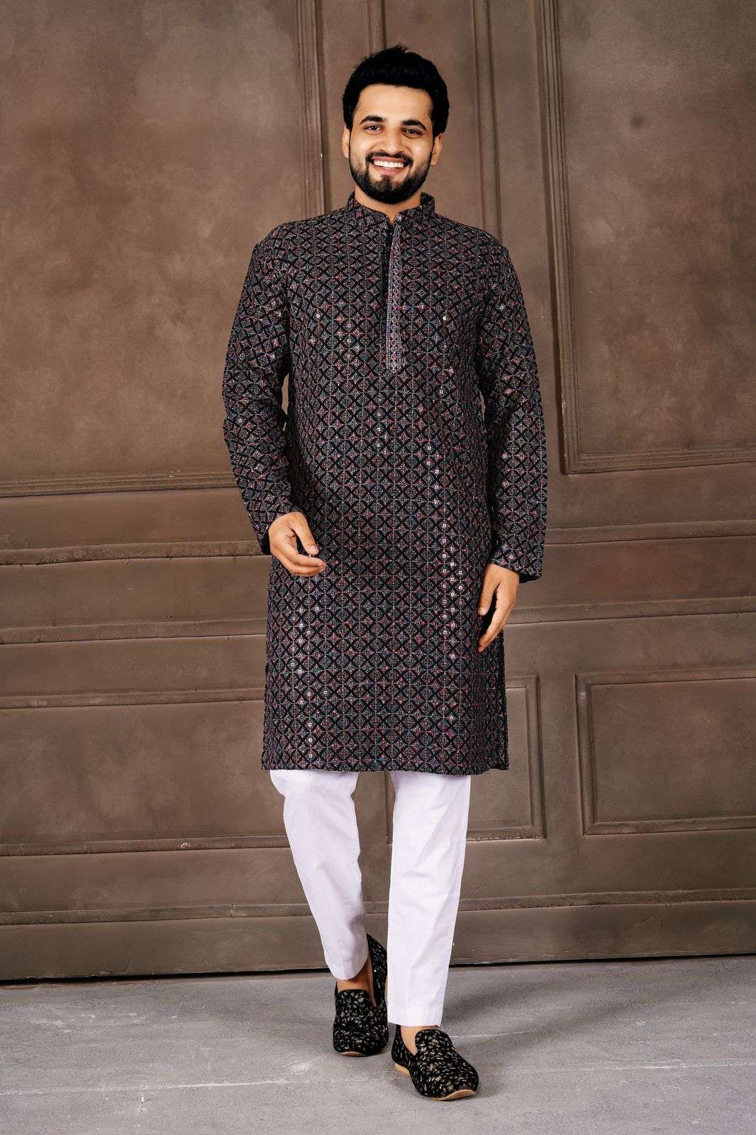 TF VOLUME-1 BY TEXOFAB IN HEAVY RAYON WITH SHIFFLLI WORK MENS WEAR KURTA PANT COLLECTION 