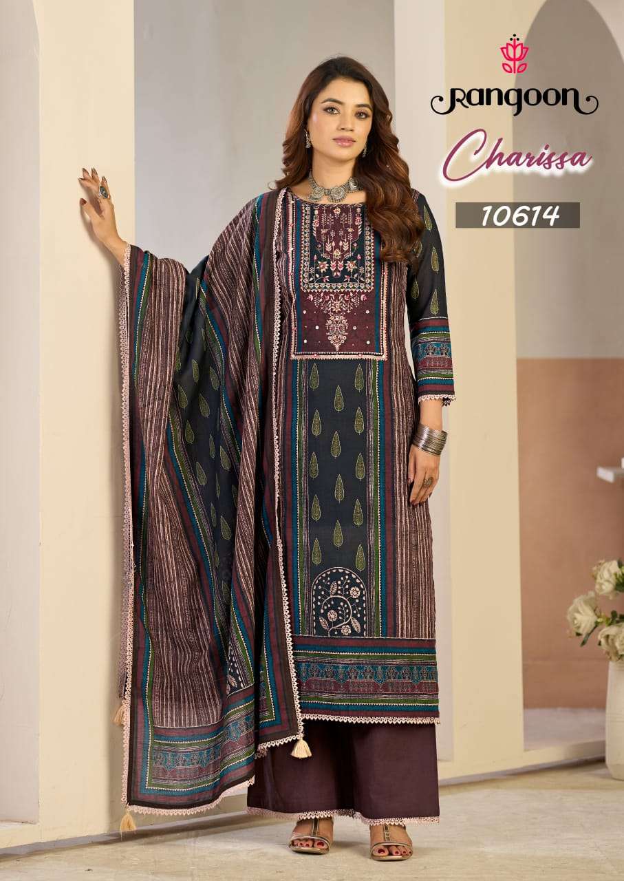 RANGOON BRAND LAUNCHING VISCOSE COTTON FABRIC KURTI SET CHARISSA CATALOG