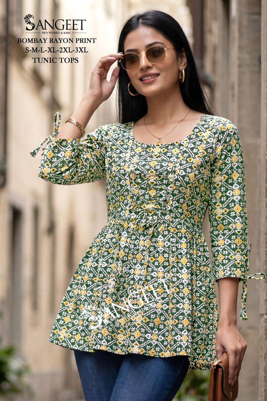 SANGEET BRAND LAUNCHING NEW RAYON PRINT FANCY TOP COLLECTION