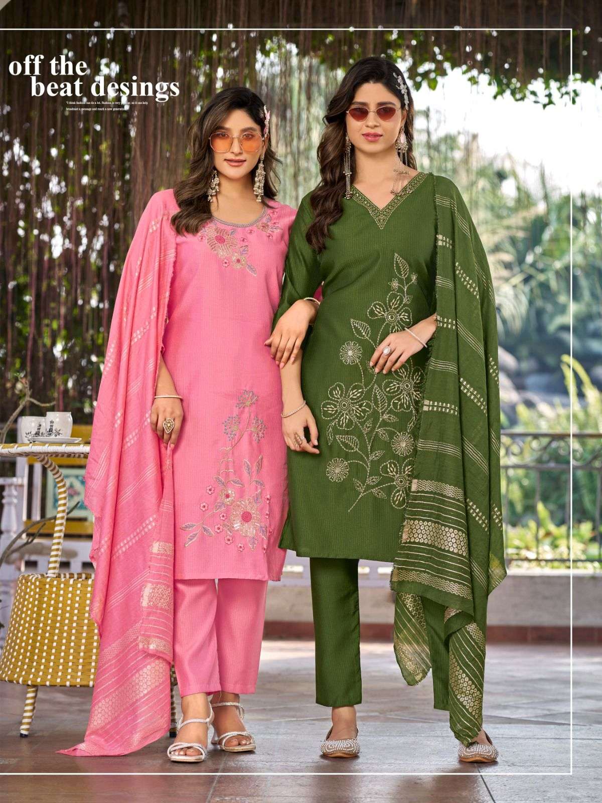 SANKHESWER BRAND LAUNCHING VISCOSE BARLINE WITH WORK WITH LINING KURTI SET COLLECTION SUFY VOL-1