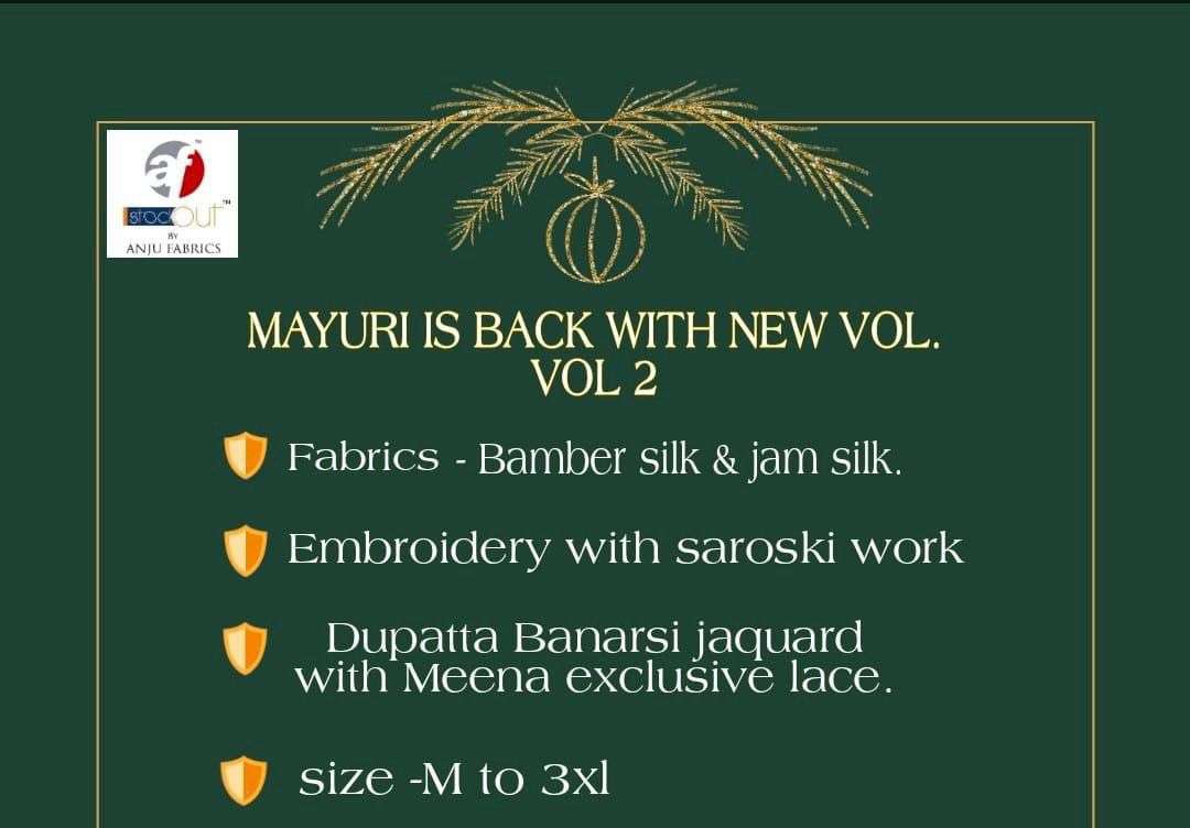 ANJU FAB KURTI WITH PANT DUPATTA MAYURI VOL-2 CATALOG WHOLESALER LUCACCI DESIGNER 