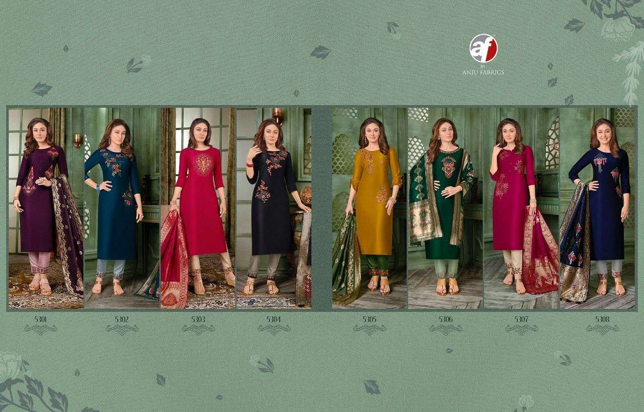 ANJU FAB KURTI WITH PANT DUPATTA MAYURI VOL-2 CATALOG WHOLESALER LUCACCI DESIGNER 
