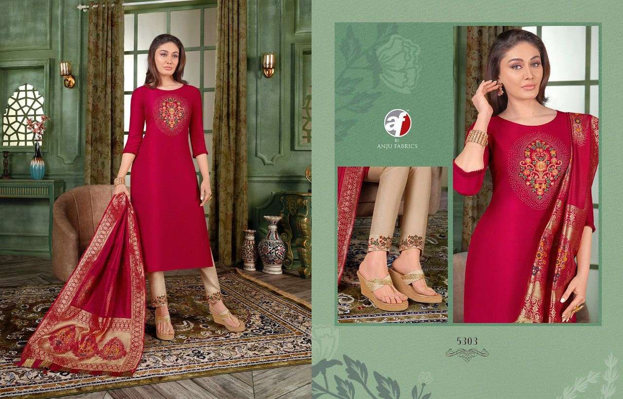 ANJU FAB KURTI WITH PANT DUPATTA MAYURI VOL-2 CATALOG WHOLESALER LUCACCI DESIGNER 