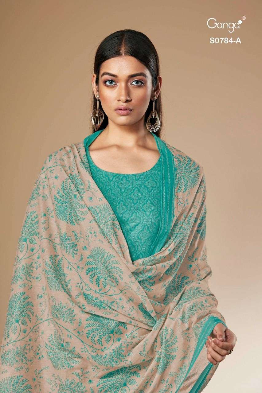 GANGA FASHION MELODY 784 DESIGNER COTTON DRESS MATERIAL CATALOG WHOLESALE SUPPLIER WHOLESALER