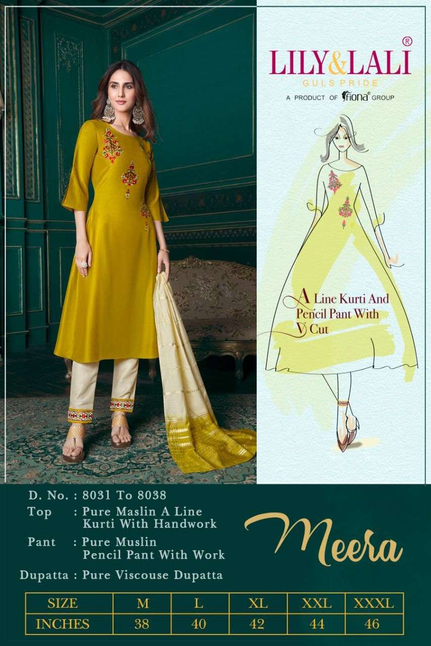 LILY & LALI  A LINE KURTI PANT DUPATTA MEERA SINGLE PCS AVAILABLE AT LUCACCI DESIGNER SURAT 