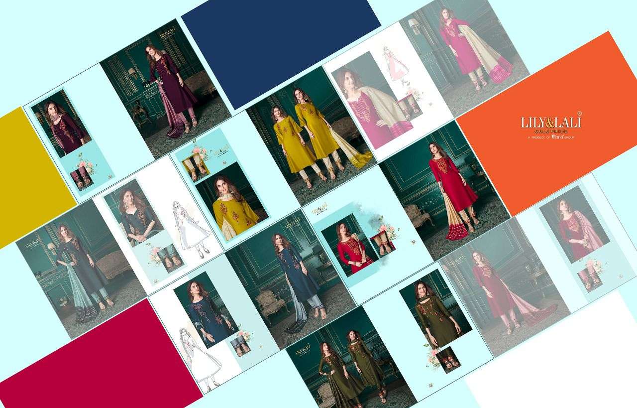 LILY & LALI  A LINE KURTI PANT DUPATTA MEERA SINGLE PCS AVAILABLE AT LUCACCI DESIGNER SURAT 