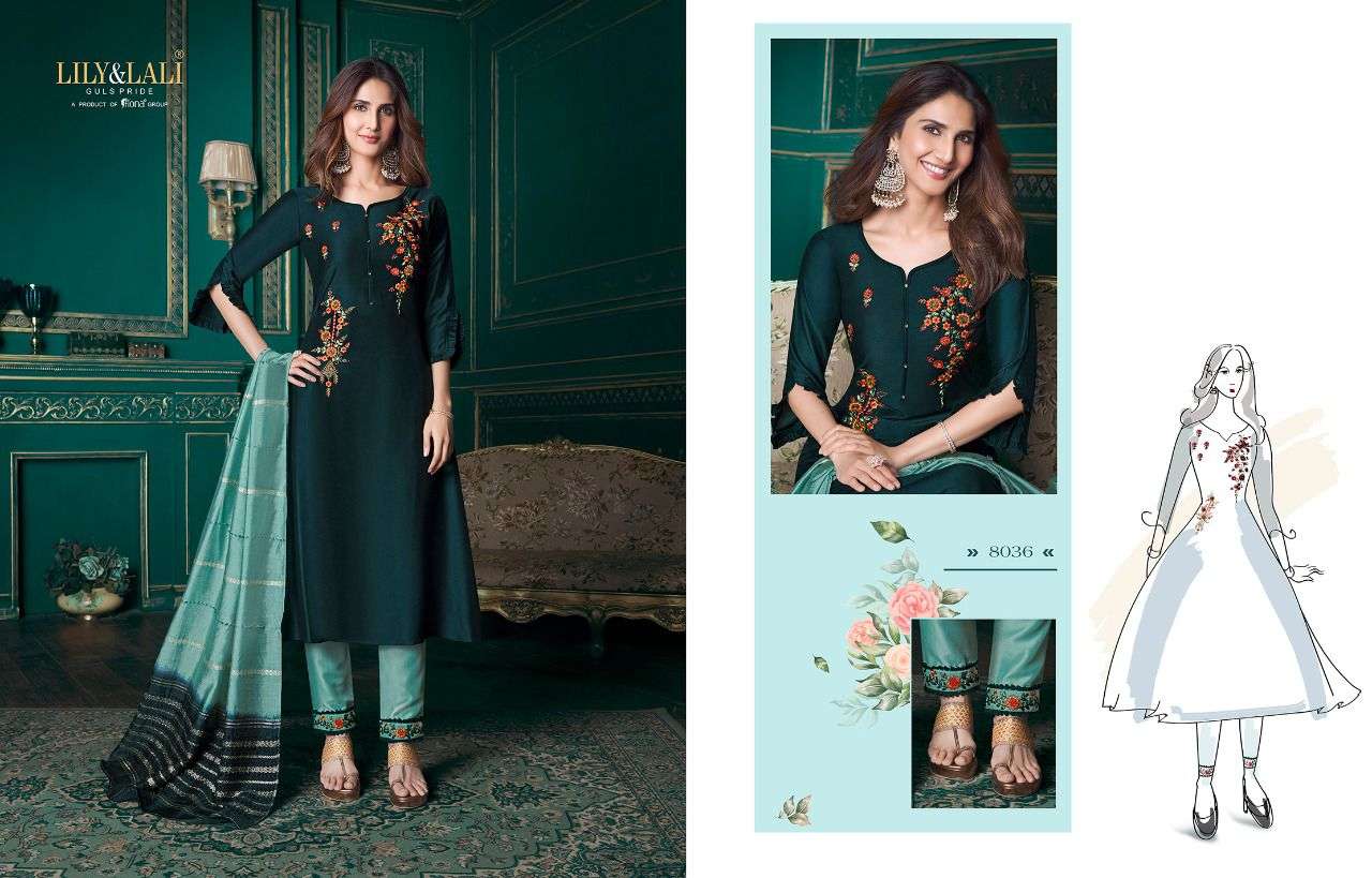 LILY & LALI  A LINE KURTI PANT DUPATTA MEERA SINGLE PCS AVAILABLE AT LUCACCI DESIGNER SURAT 