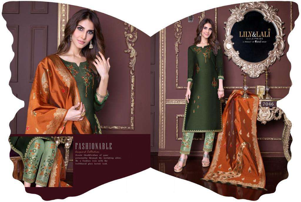 LILY LALI MEENAKARI DESIGNER KURTI WITH PENT DUPATTA CATALOG  WHOLESALER