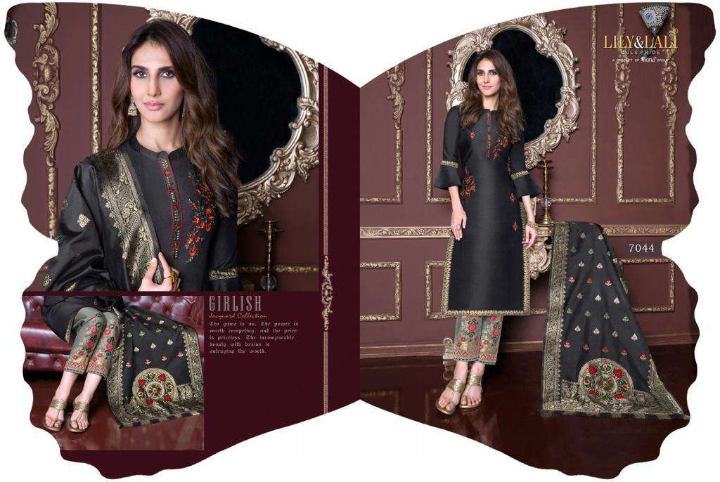 LILY LALI MEENAKARI DESIGNER KURTI WITH PENT DUPATTA CATALOG  WHOLESALER