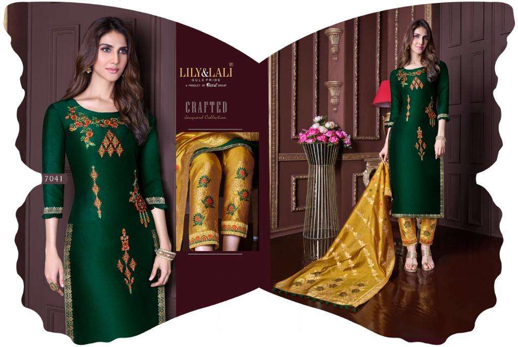 LILY LALI MEENAKARI DESIGNER KURTI WITH PENT DUPATTA CATALOG  WHOLESALER