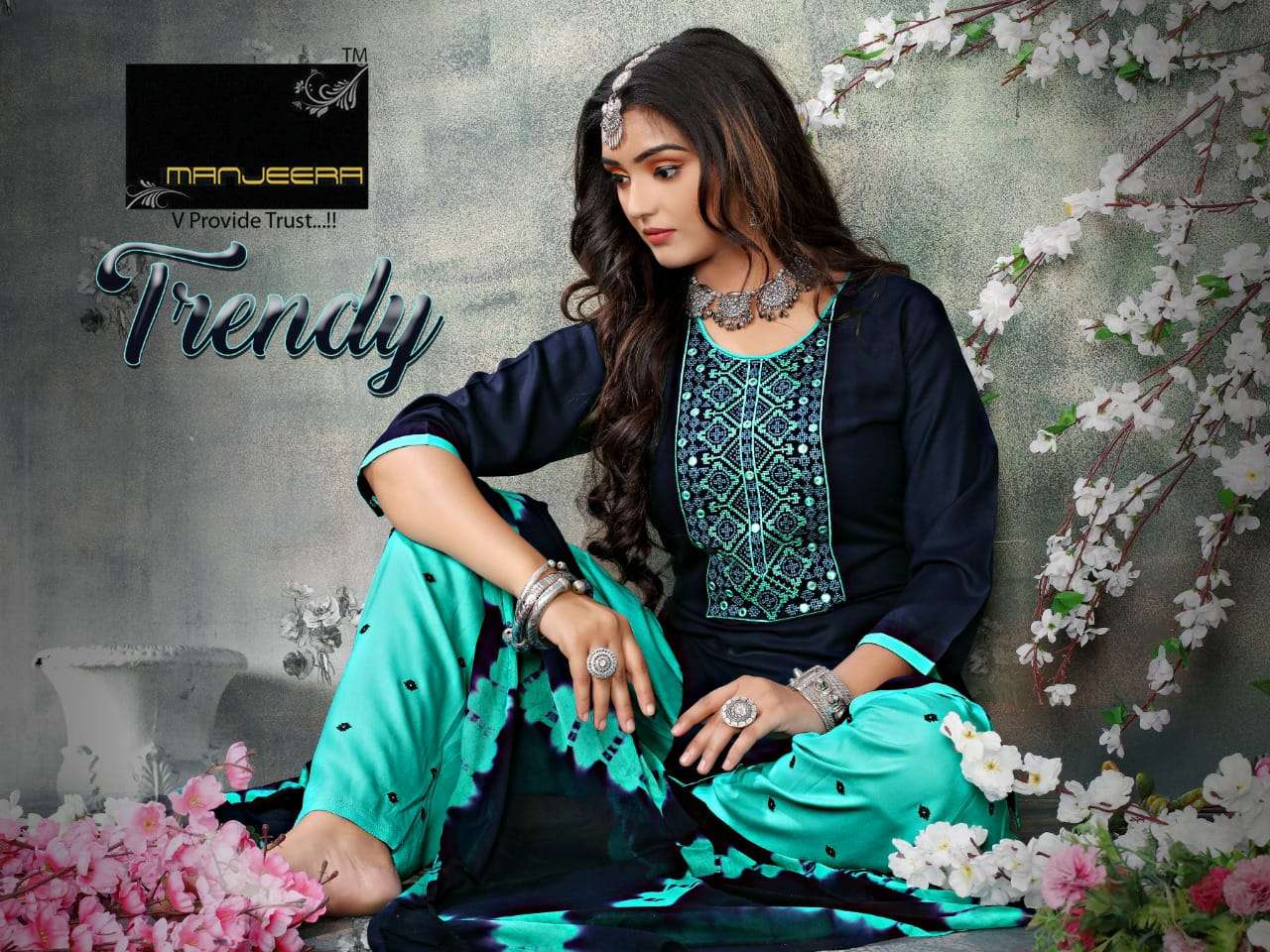 MANJEERA BRAND PATIYALA DRESS  CATALOG TRENDY WHOLESALE SUPPLIER FROM  SURAT GUJARAT INDIA 