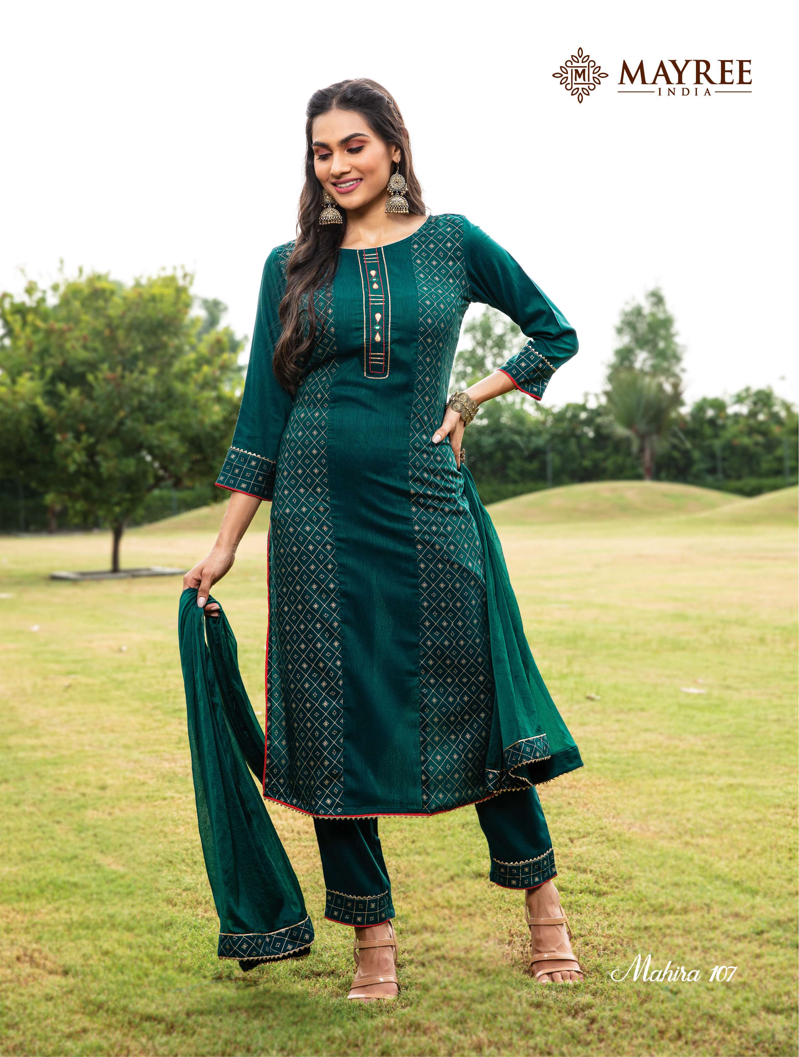 MAYREE INDIA MAHIRA VOL-1 DESIGNER 3 PC TOP BOTTOM DUPATTA FULL SET CATALOG WHOLESALER SURAT GUJARAT INDIA