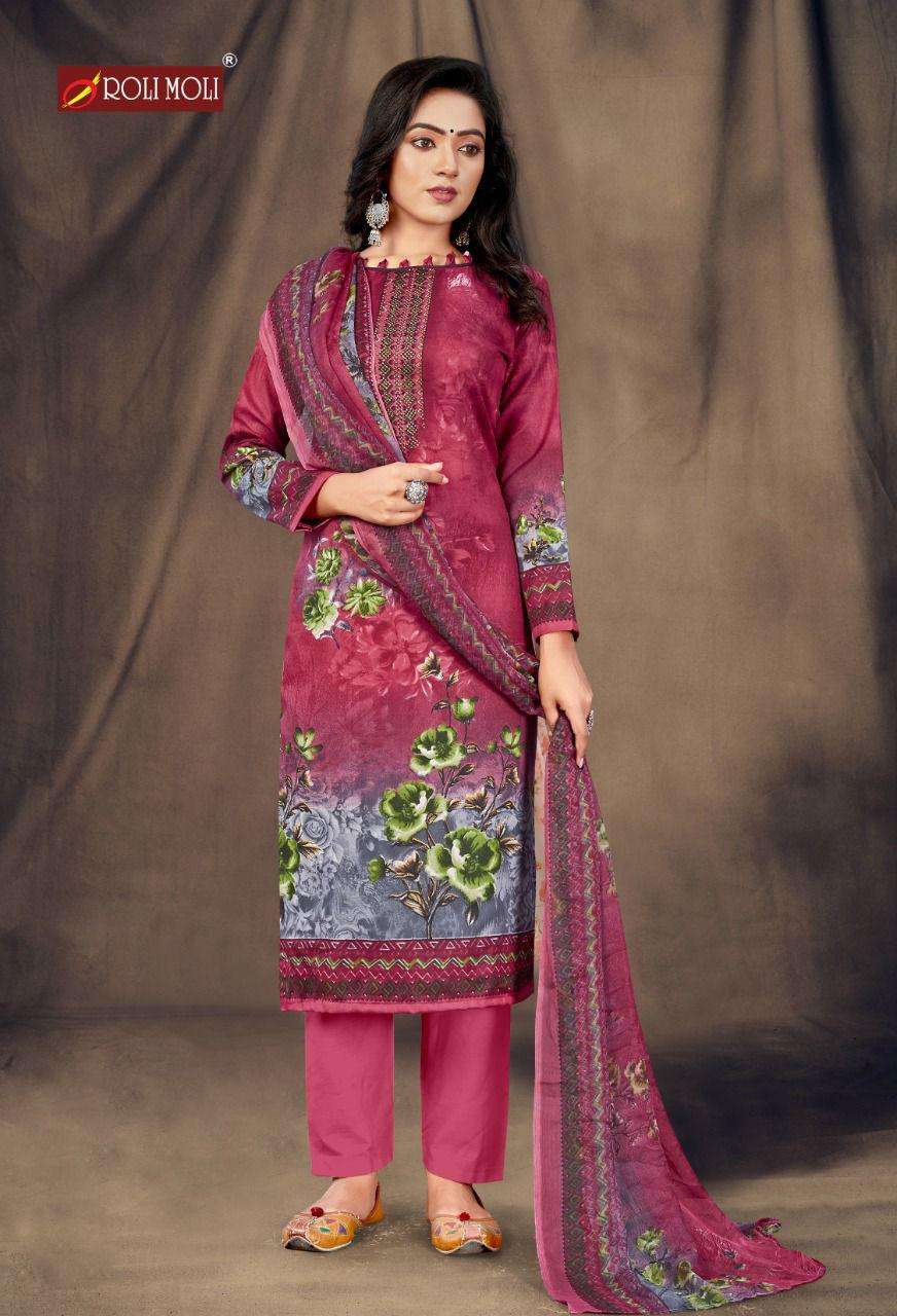 ROLI MOLI CREATION SUMMER COLLECTIONCATALOG MALLIKA UNSTICH CASUAL WEAR DRESS MATERIAL SUPPLIER IN SURAT WHOLESALE RATE 