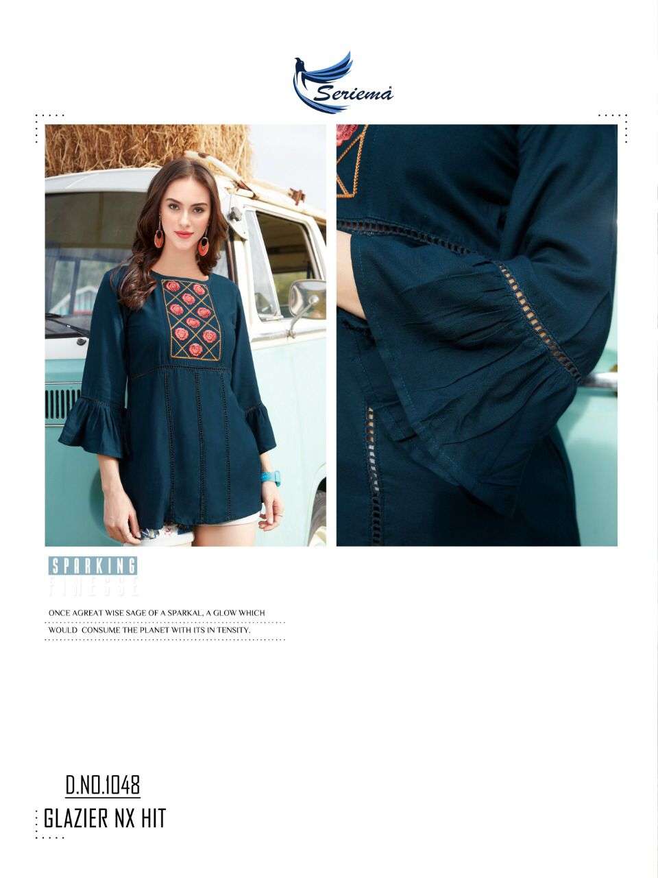 SERIMA NITESH SILK MILLS SHORT TOP WHOLESALE SUPPLIER EXPORTER FROM SURAT GUJARAT INDIA LUCACCI DESIGNER