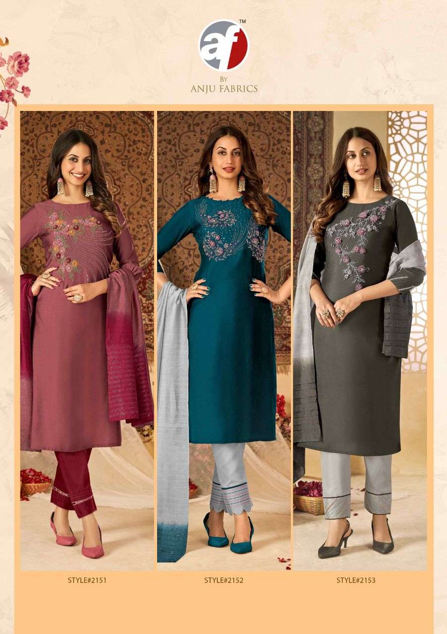 SHARARAT CATALOG BY ANJU FAB KURTI WITH PANT DUPATTA  CATALOG WHOLESALER LUCACCI DESIGNER TEXOFAB SURAT