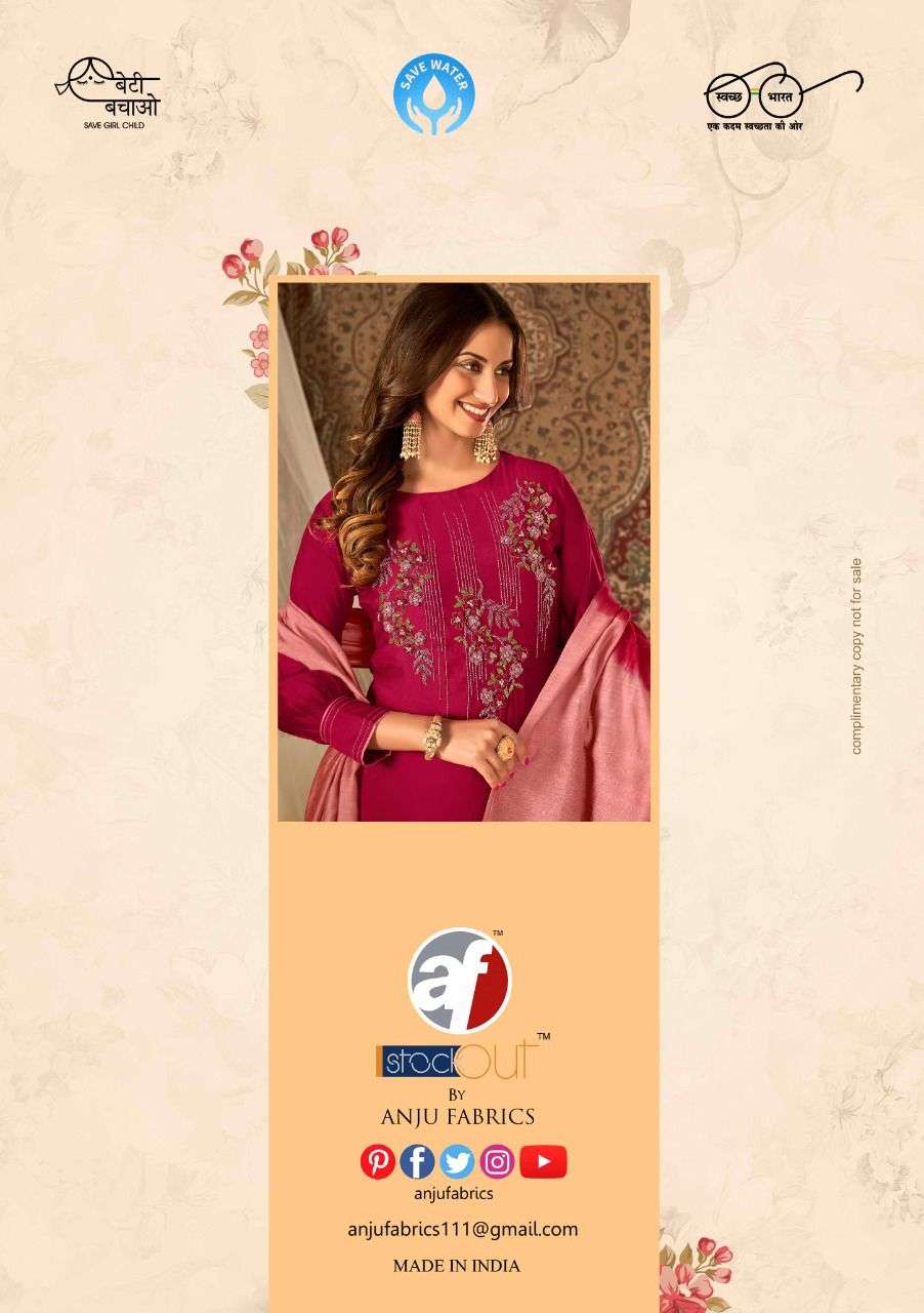 SHARARAT CATALOG BY ANJU FAB KURTI WITH PANT DUPATTA  CATALOG WHOLESALER LUCACCI DESIGNER TEXOFAB SURAT