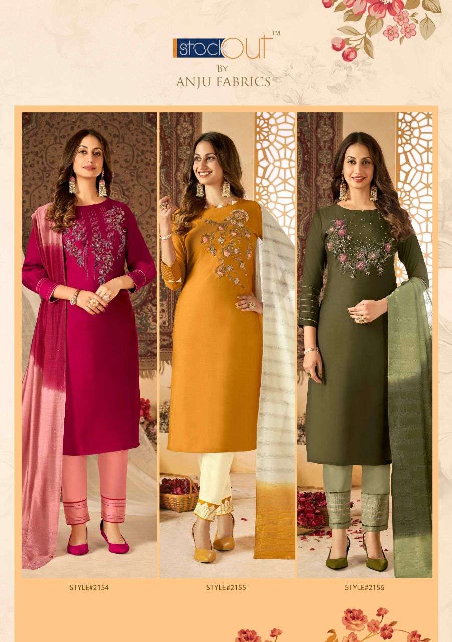 SHARARAT CATALOG BY ANJU FAB KURTI WITH PANT DUPATTA  CATALOG WHOLESALER LUCACCI DESIGNER TEXOFAB SURAT