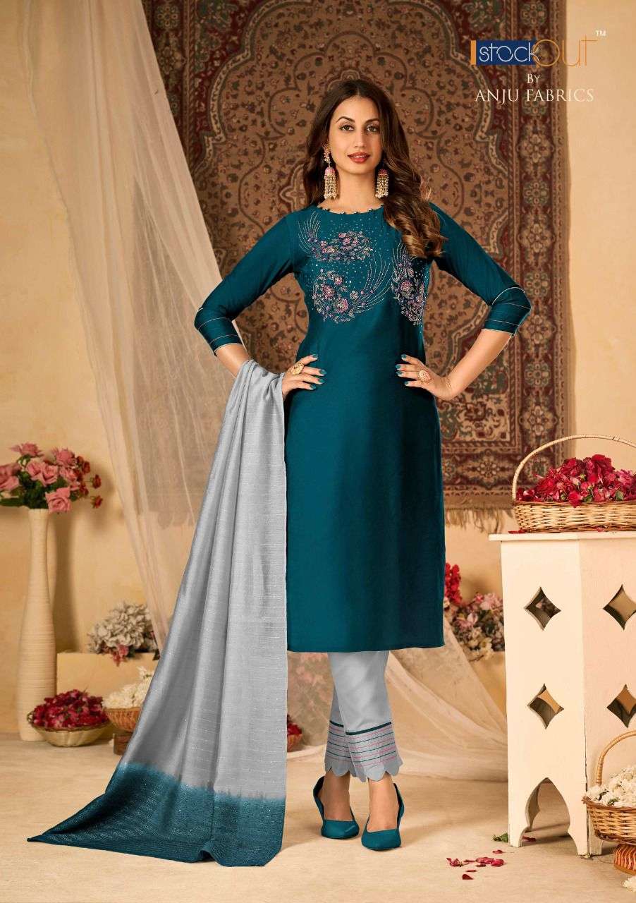 SHARARAT CATALOG BY ANJU FAB KURTI WITH PANT DUPATTA  CATALOG WHOLESALER LUCACCI DESIGNER TEXOFAB SURAT