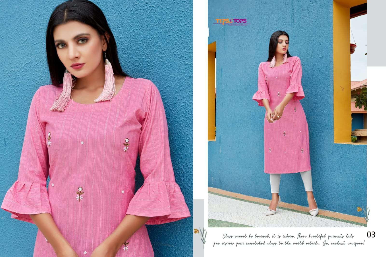 TIPS TOPS CASTRA HANDWORK KURTI WHOLESALE SUPPLIER SURAT LUCACCI DESIGNER