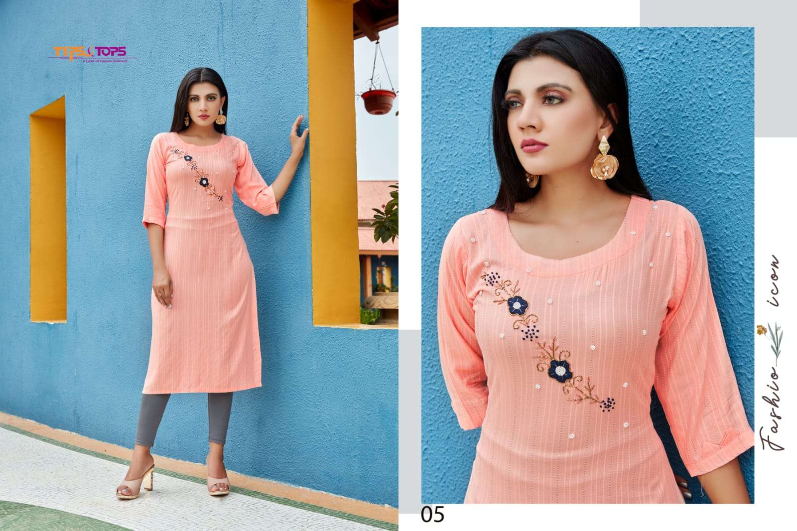 TIPS TOPS CASTRA HANDWORK KURTI WHOLESALE SUPPLIER SURAT LUCACCI DESIGNER