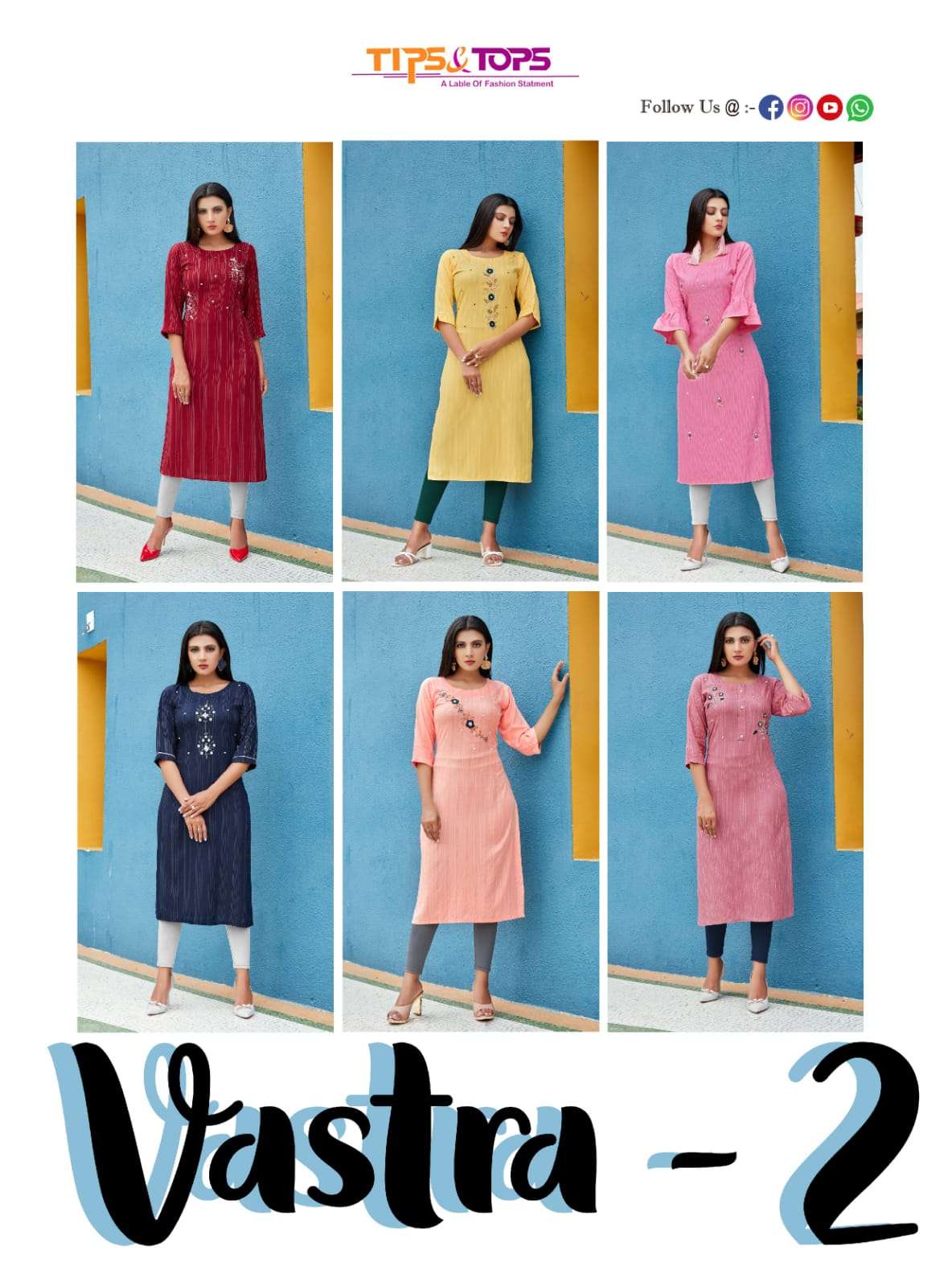 TIPS TOPS CASTRA HANDWORK KURTI WHOLESALE SUPPLIER SURAT LUCACCI DESIGNER