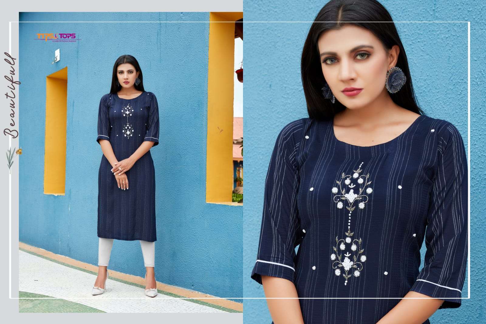 TIPS TOPS CASTRA HANDWORK KURTI WHOLESALE SUPPLIER SURAT LUCACCI DESIGNER