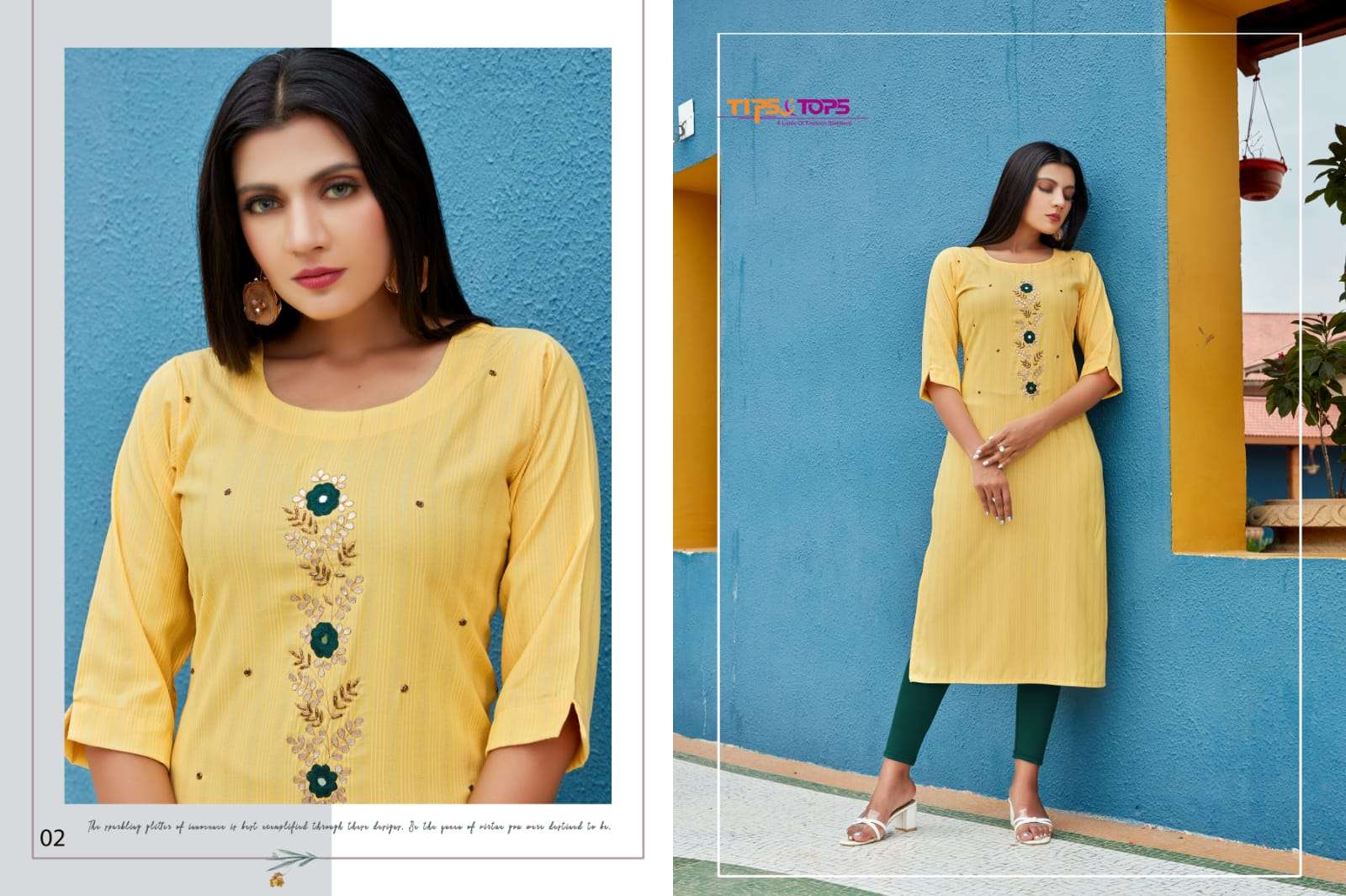 TIPS TOPS CASTRA HANDWORK KURTI WHOLESALE SUPPLIER SURAT LUCACCI DESIGNER