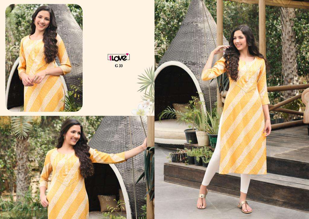 1 LOVE  GOLD VOL-3 RAYON KURTI  CATALOG