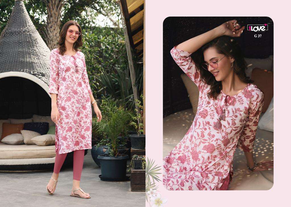 1 LOVE  GOLD VOL-3 RAYON KURTI  CATALOG