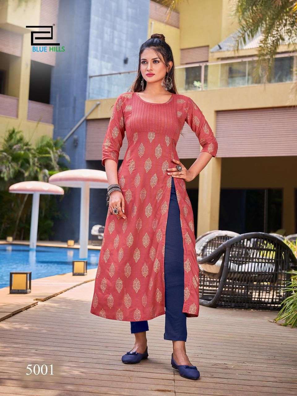 BLUE HILLS FIRST DATE VOL-5 PRINTED KURTI CATALOG