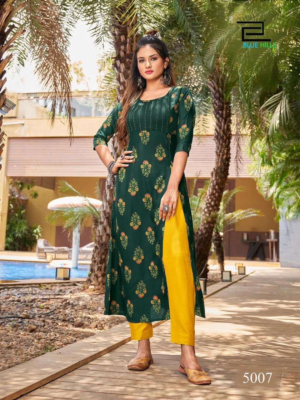 BLUE HILLS FIRST DATE VOL-5 PRINTED KURTI CATALOG