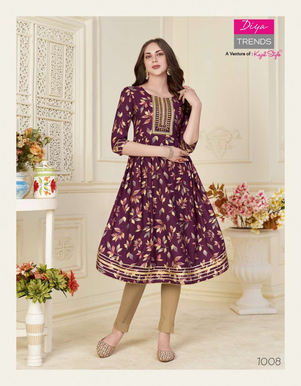 DIYA TRENDS FASHION SAMORA VOL-1 NYRA CUT KURTI CATALOG