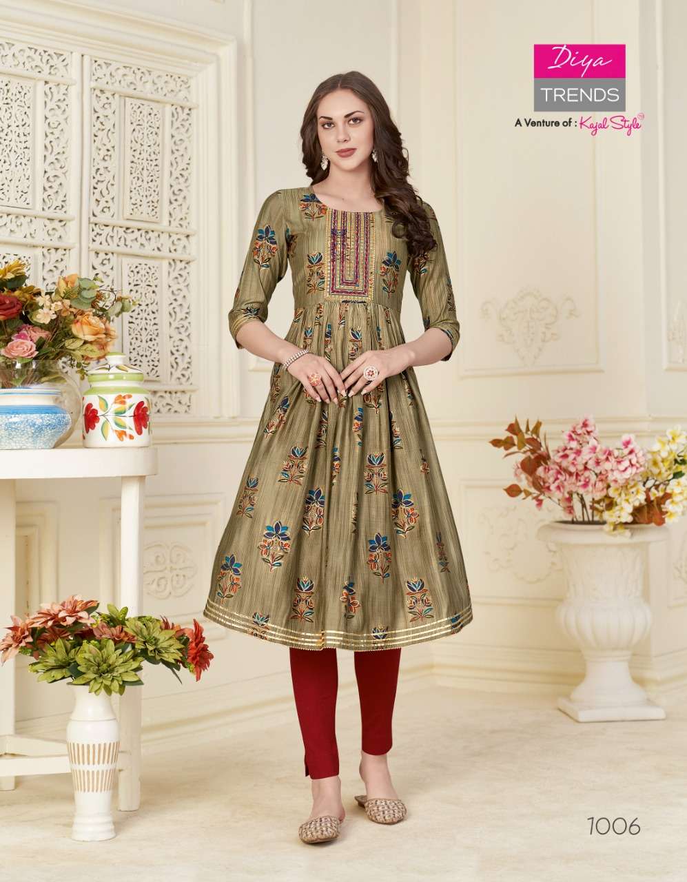 DIYA TRENDS FASHION SAMORA VOL-1 NYRA CUT KURTI CATALOG