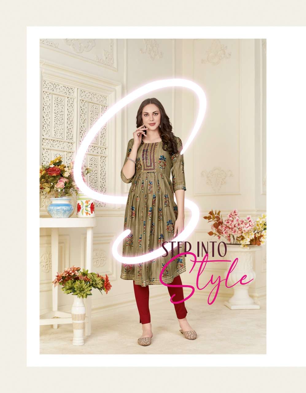 DIYA TRENDS FASHION SAMORA VOL-1 NYRA CUT KURTI CATALOG