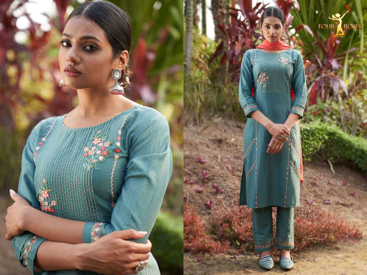 FOUR ROSES  RUHANIYAT 3PCS KURTI CATALOG