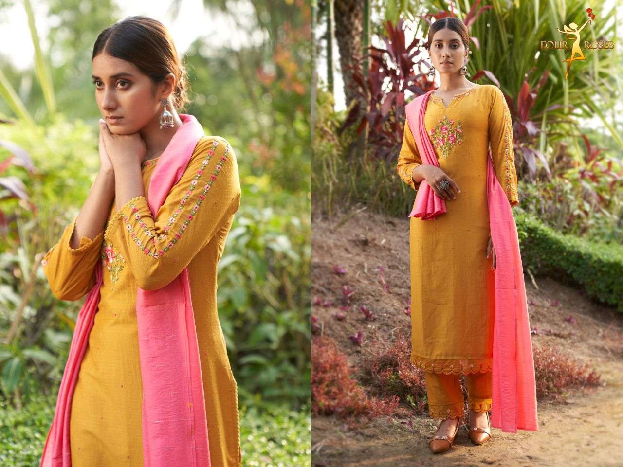 FOUR ROSES  RUHANIYAT 3PCS KURTI CATALOG