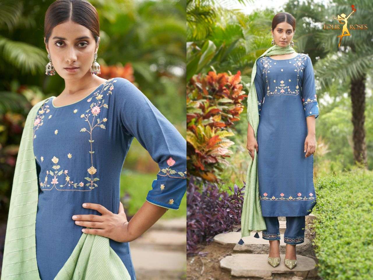 FOUR ROSES  RUHANIYAT 3PCS KURTI CATALOG