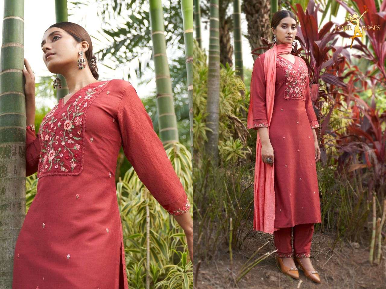 FOUR ROSES  RUHANIYAT 3PCS KURTI CATALOG