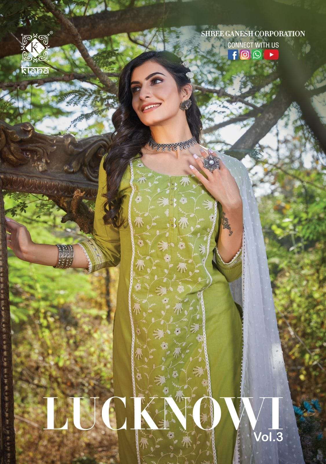 KIANA  FASHION LUCKNOWI VOL-3 3PCS CONCEPT CATALOG