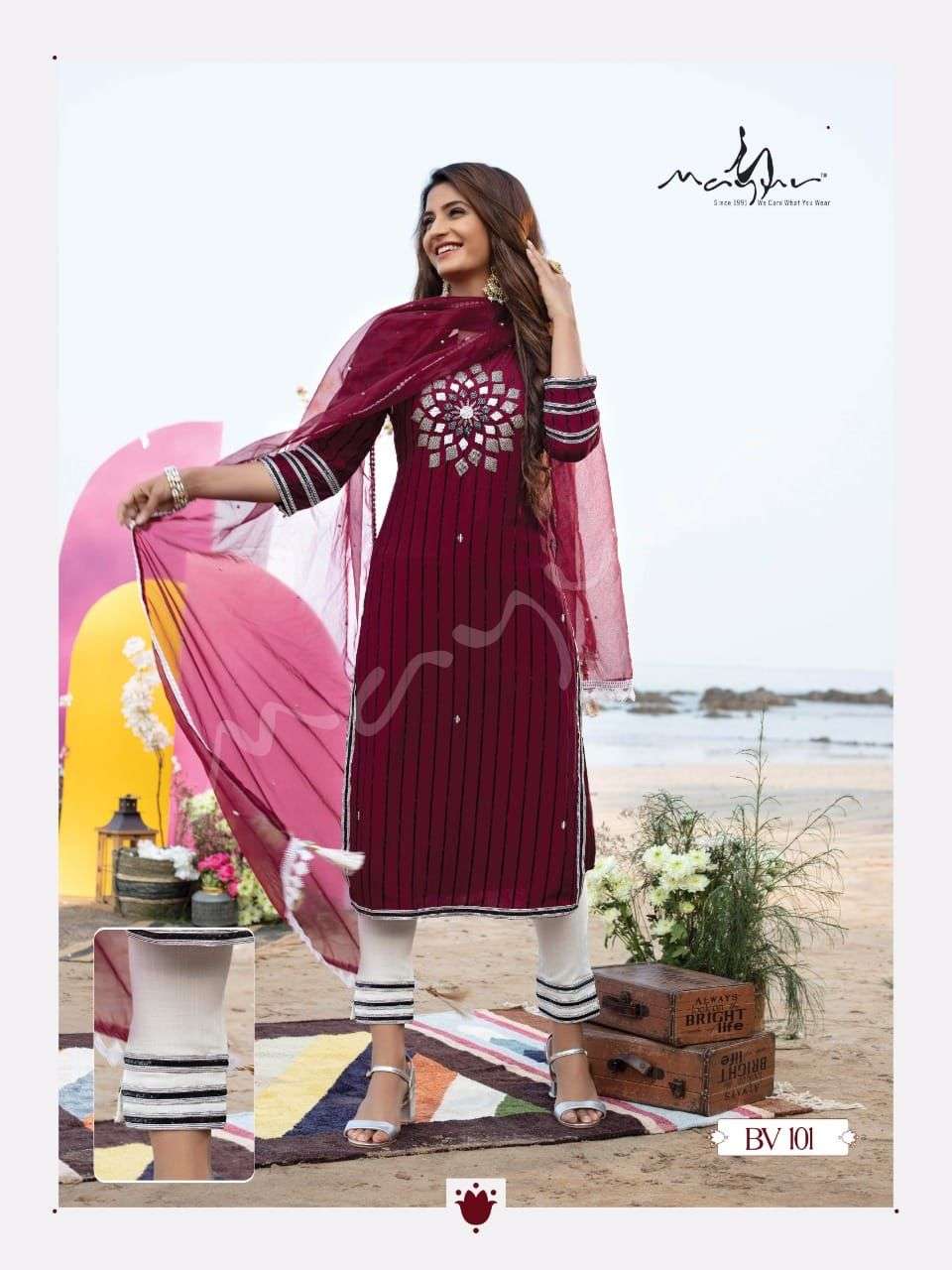 MAYUR  BOMBAY VELVETE VOL-1  D.NO-101  3PCS CONCEPT 