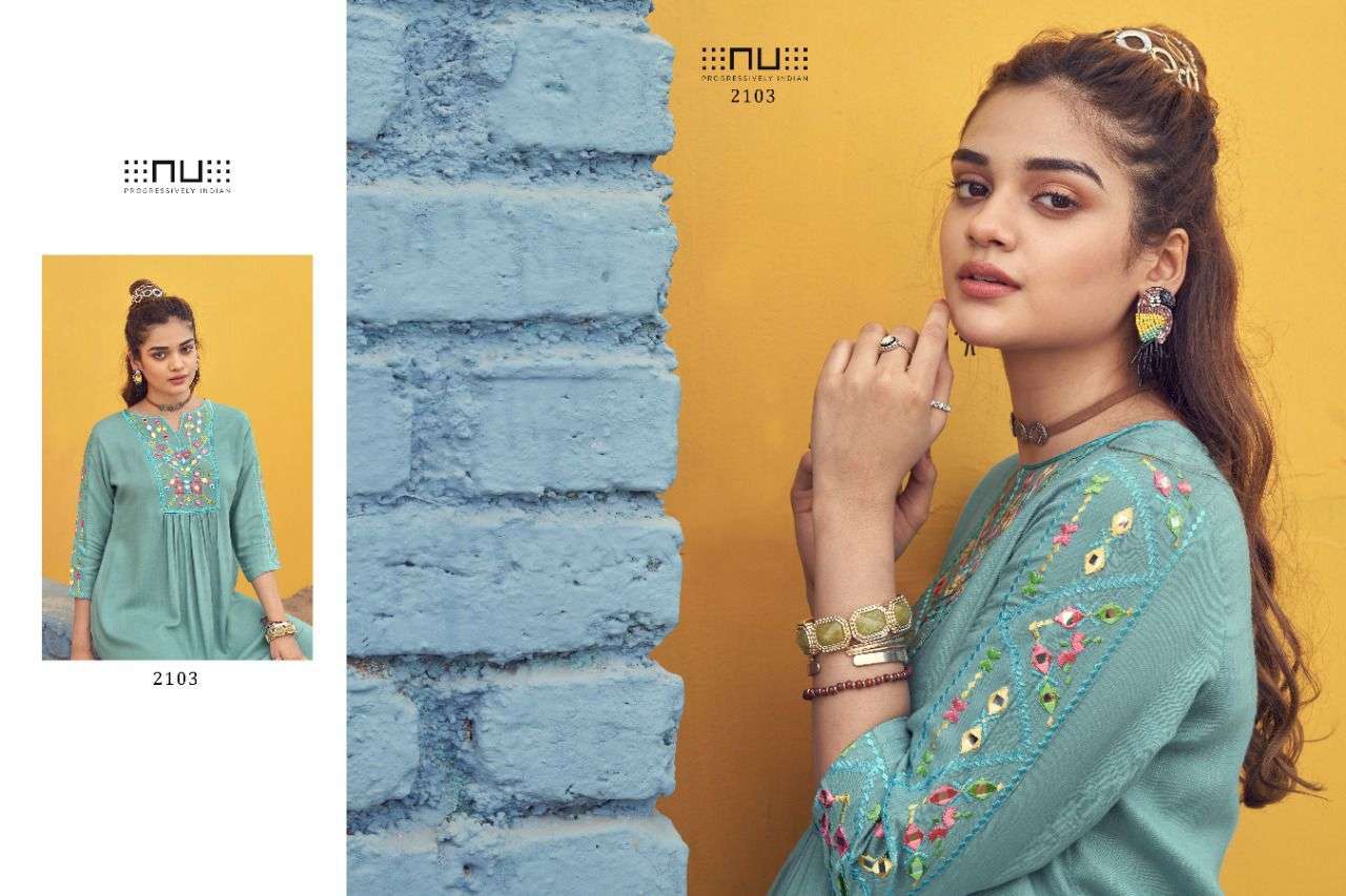  NU- VOL-21 EMBROIDERY KURTI CATALOG