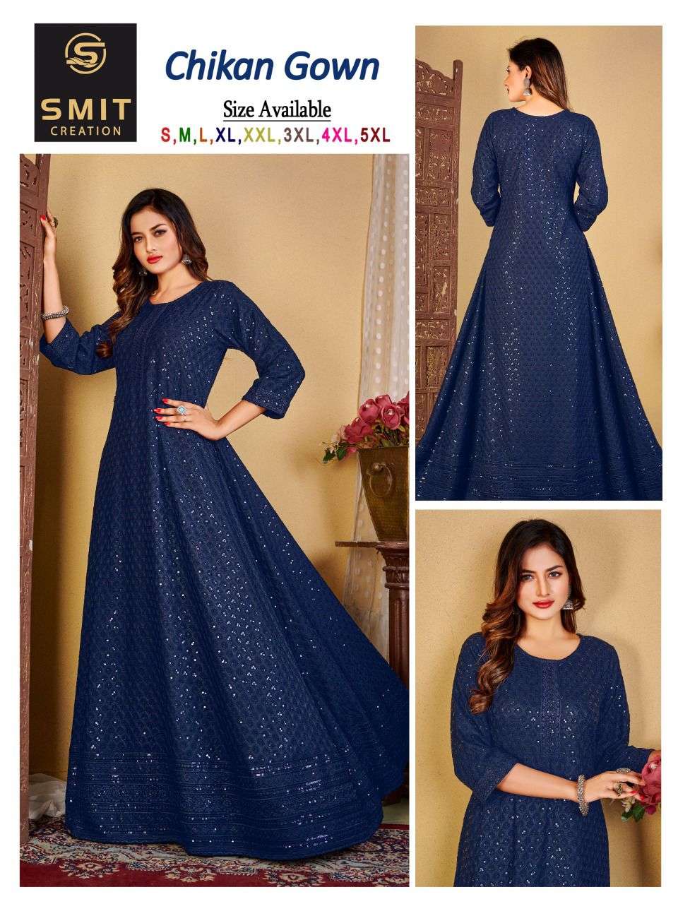 POONAM DESIGNER CHIKEN GOWN CATALOG