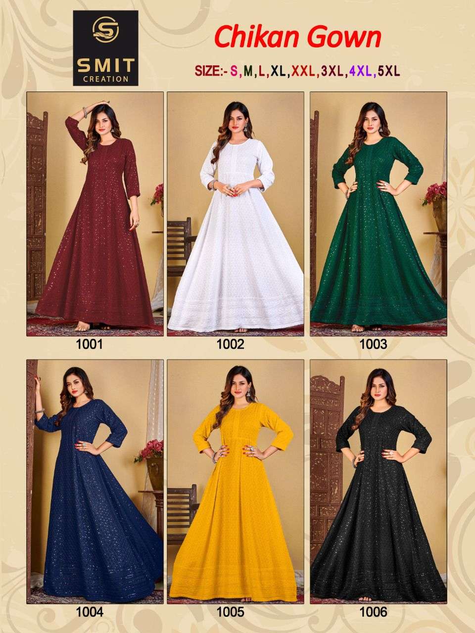 POONAM DESIGNER CHIKEN GOWN CATALOG