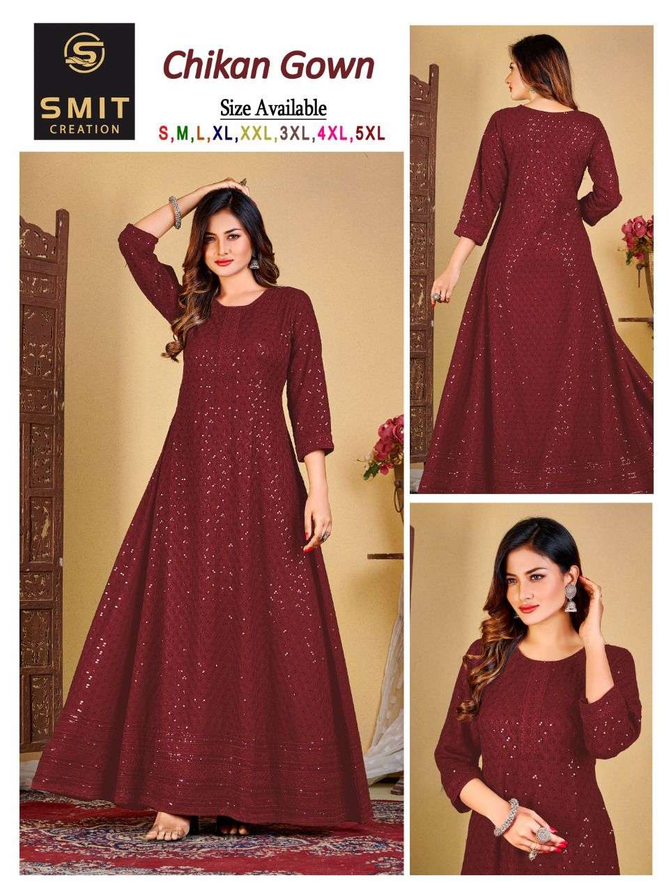 POONAM DESIGNER CHIKEN GOWN CATALOG